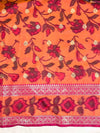 Banarasee Handloom Dual Tone Semi Silk Saree With Buti Design & Ikkat Border-Mauve