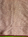 Banarasee Semi Chiffon Saree With Buti Design & Contrast Zari Border-Orange & Burgundy