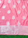 Banarasee Handwoven Semi-Chiffon Saree With Zari Work-Multicolor