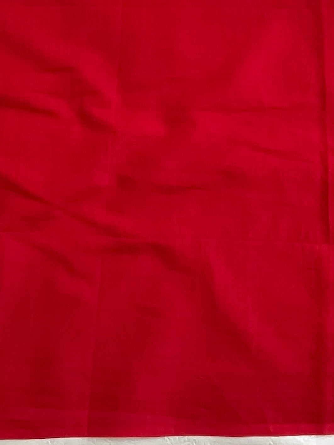 Handloom Mul Cotton Hand-Block Print Saree-White & Red