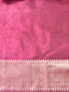 Banarasee Handloom Tissue Saree With Floral Zari Work & Border-Onion Pink