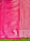 Banarasee Handloom Semi Silk Saree With Zari Buti Design & Lace Border-Fuchsia Pink