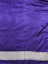 Banarasee Mashru Silk Saree With Zari Embroidery Floral Border & Lace-Purple