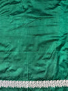 Banarasee Handloom Mashru Silk Saree With Meenadar Skirt Border & Lace-Green