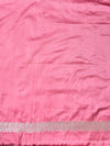 Banarasee Handloom Mashru Silk Saree With Meenadar Skirt Border & Lace-Peachy Pink