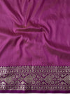 Banarasee Cotton Silk Mix Banswada Sari With Zari Buta & Contrast Border-Pink & Magenta