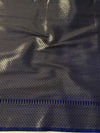 Banarasee Semi Silk Zari Buti Saree With Contrast Border-Blue
