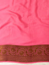 Banarasee Pure Chiffon Saree With Antique Zari Work-Pink