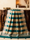 Banarasee Semi Katan Zari Work Salwar Kameez Fabric With Dupatta Set-Teal Green