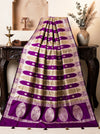 Banarasee Semi Katan Zari Work Salwar Kameez Fabric With Dupatta Set-Violet