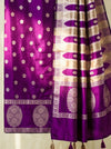 Banarasee Semi Katan Zari Work Salwar Kameez Fabric With Dupatta Set-Violet