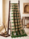 Banarasee Semi Katan Zari Work Salwar Kameez Fabric With Dupatta Set-Leaf Green