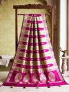 Banarasee Semi Katan Zari Work Salwar Kameez Fabric With Dupatta Set-Magenta