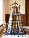 Banarasee Semi Katan Zari Work Salwar Kameez Fabric With Dupatta Set-Slate Blue