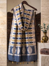 Banarasee Semi Katan Zari Work Salwar Kameez Fabric With Dupatta Set-Slate Blue