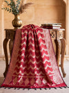 Banarasee Semi Katan Zari Work Salwar Kameez Fabric With Dupatta Set-Maroon