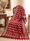 Banarasee Semi Katan Zari Work Salwar Kameez Fabric With Dupatta Set-Maroon