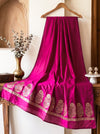 Banarasee Semi Katan Zari Work Salwar Kameez Fabric With Dupatta Set-Magenta