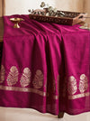 Banarasee Semi Katan Zari Work Salwar Kameez Fabric With Dupatta Set-Magenta