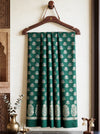 Banarasee Semi Katan Zari Work Salwar Kameez Fabric With Dupatta Set-Deep Green
