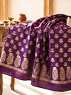 Banarasee Semi Katan Zari Work Salwar Kameez Fabric With Dupatta Set-Purple