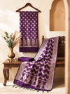 Banarasee Semi Katan Zari Work Salwar Kameez Fabric With Dupatta Set-Purple