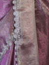 Banarasee Handloom Tissue Saree With Zari Weaving Floral Work & Lace Border-Light Pink
