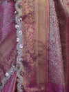 Banarasee Handloom Dual Tone Tissue Saree With Zari Weaving Floral Work & Lace Border-Deep Magenta