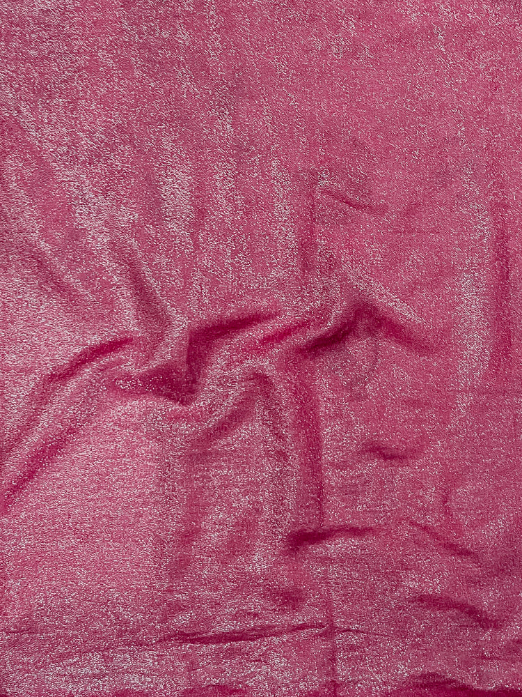 Banarasee Handwoven Shimmer Silk Saree With Lace-Pink
