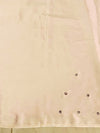 Banarasee Handloom Satin Hand Dyed Saree With Mirror Work-Burgundy & Beige