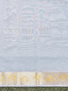 Banarasee Cotton Silk Plain Saree With Floral Zari Border-Light Blue