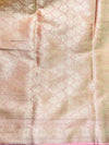Banarasee Handwoven Semi Silk Saree With Gold Zari Buti & Border-Blush Pink
