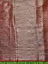 Banarasee Handloom Semi Silk Saree With Zari Buti Design & Lace Border-Dark Rust