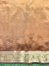 Banarasee Handwoven Plain Tissue Saree With Zari Border & Lace-Brown