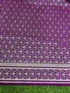 Banarasee Handwoven Plain Semi Katan Saree With Gold Zari Border-Violet