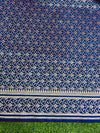 Banarasee Handwoven Plain Semi Katan Saree With Gold Zari Border-Blue