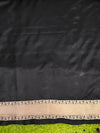 Banarasee Handloom Semi Katan Meena Work Saree-Black