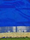 Banarasee Handloom Dual Shaded Plain Tissue Saree With Zari Border & Lace-Blue