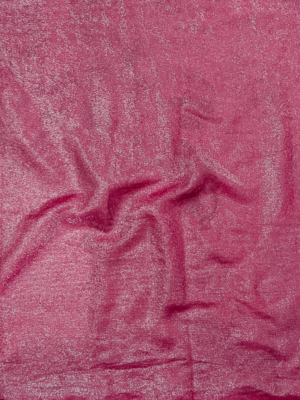 Banarasee Handwoven Shimmer Silk Saree With Lace-Pink