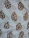 Banarasee Salwar Kameez Soft Cotton Resham Buti Fabric With Sea Green Dupatta-White