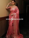 Banarasee Faux Georgette Saree With Silver Zari & Resham Jaal Work-Peach