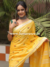 Bhagalpur Linen Cotton Resham Embroidered Saree-Yellow
