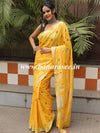 Bhagalpur Linen Cotton Resham Embroidered Saree-Yellow