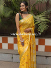 Bhagalpur Linen Cotton Resham Embroidered Saree-Yellow