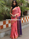 Bhagalpur Linen Cotton Resham Embroidered Saree-Pink