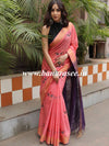 Bhagalpur Linen Cotton Resham Embroidered Saree-Pink