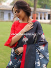 Handloom Mul Cotton Hand-block Print Saree-Grey