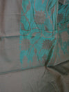 Banarasee/Banarasi Cotton Silk Woven Ghicha Jaal Design Saree -Deep Green