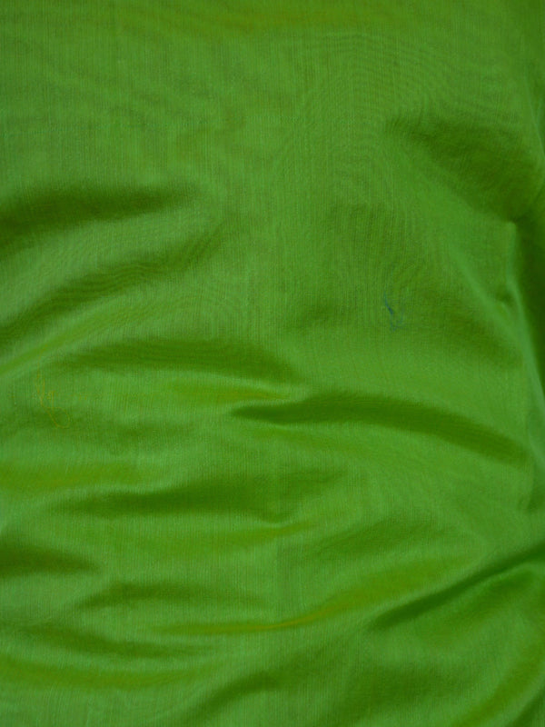 Banarasee Cotton Silk Salwar Kameez Fabric With Contrast Wine Pure Silk Dupatta-Lime Green