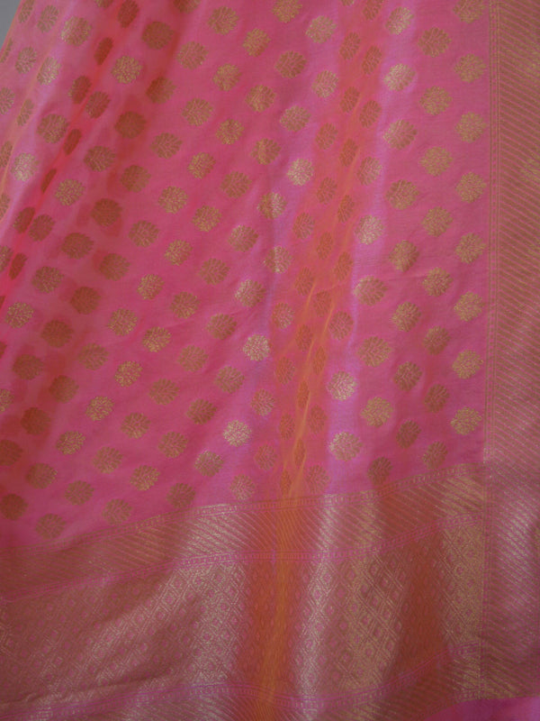 Banarasee/Banarasi Salwar Kameez Semi Silk Zari Jaal Work Fabric-Pink